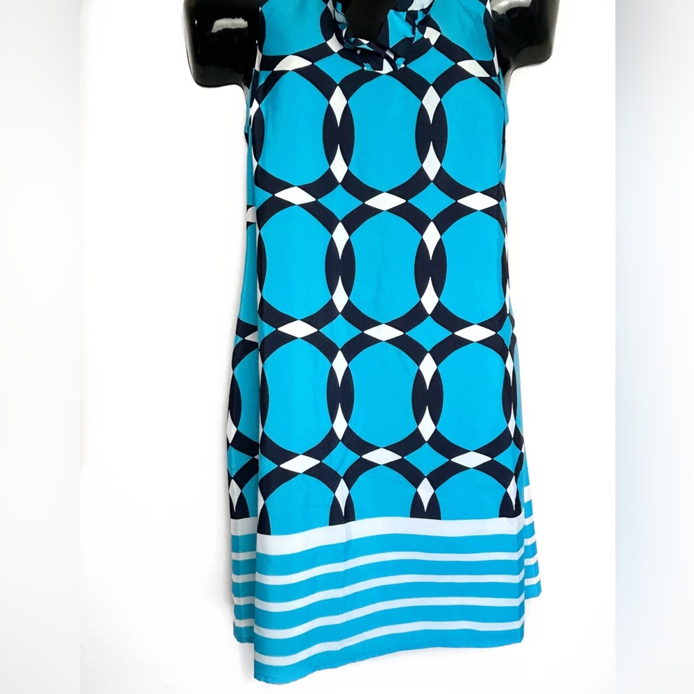 Turquoise Circle Print Mini Dress - Picture 3 of 12